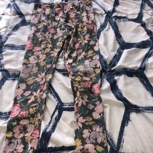 Grey Floral Leggings (girls)